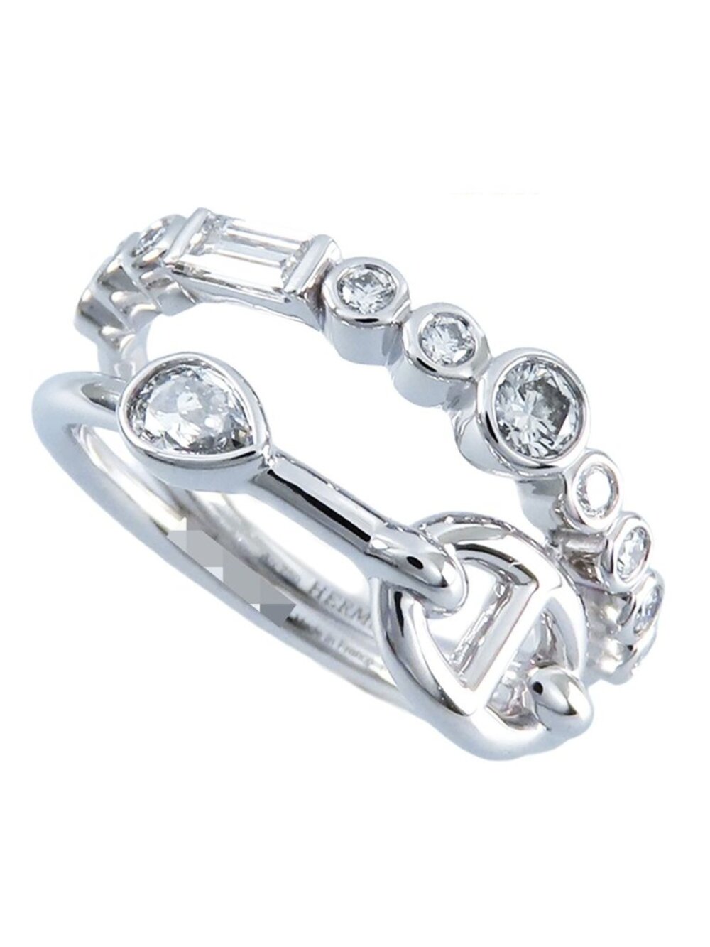 Hermes Chaine D'ancre Chaos Fancy Ring White Gold 18k Diamond